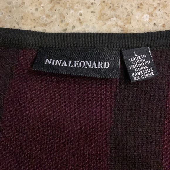 NWOT Nina Leonard Jacquard Long Sleeve Sweater Dress Size Large - Picture 7 of 9